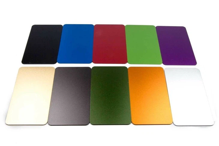 Anodized aluminum sheet in various colors